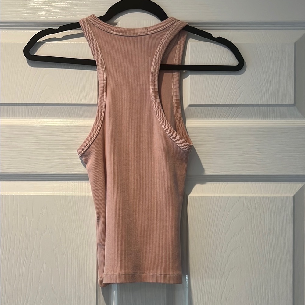 Tularosa Pink Ribbed Fitted Tank Top - Picture 3 of 6